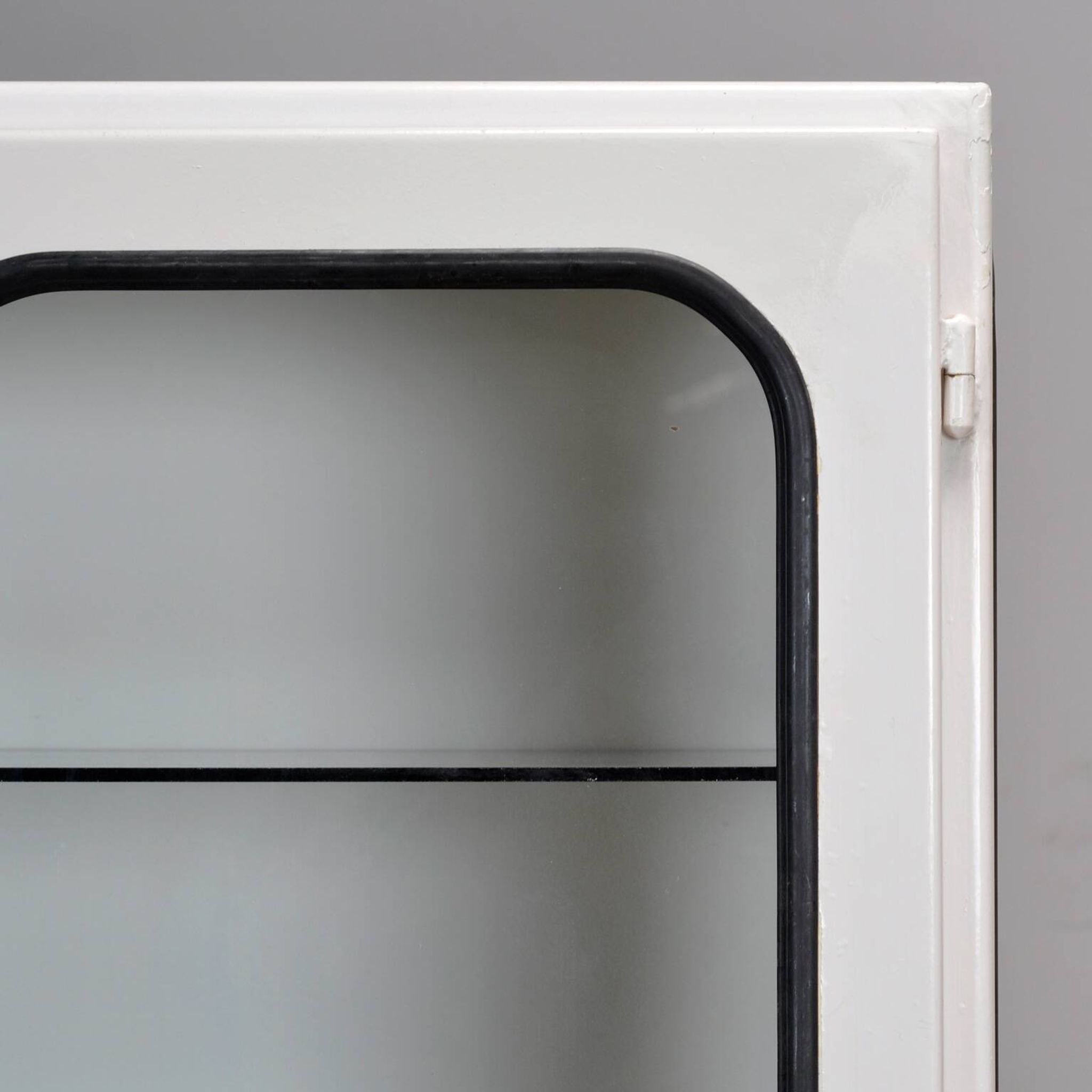 Vintage iron and glass medical cabinet, 1970s