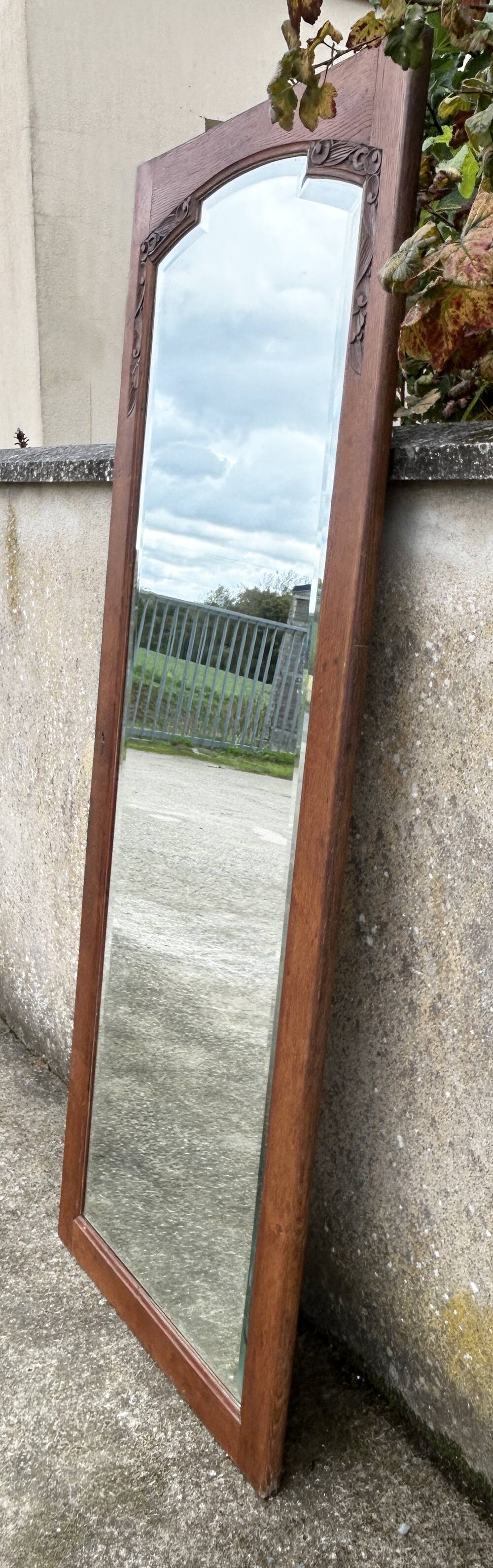 Large vintage wardrobe door mirror, 1930s.