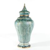 Art Deco Green Lustre Glaze Lidded Vase by Josef Ekberg Gustavsberg, 1920's