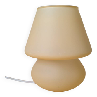 Lampe champignon en verre givré