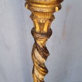 Polychrome gilded carved wood floor lamp ep 1940
