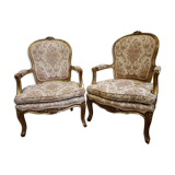 Pair of shepherdesses Louis XV gilded wood