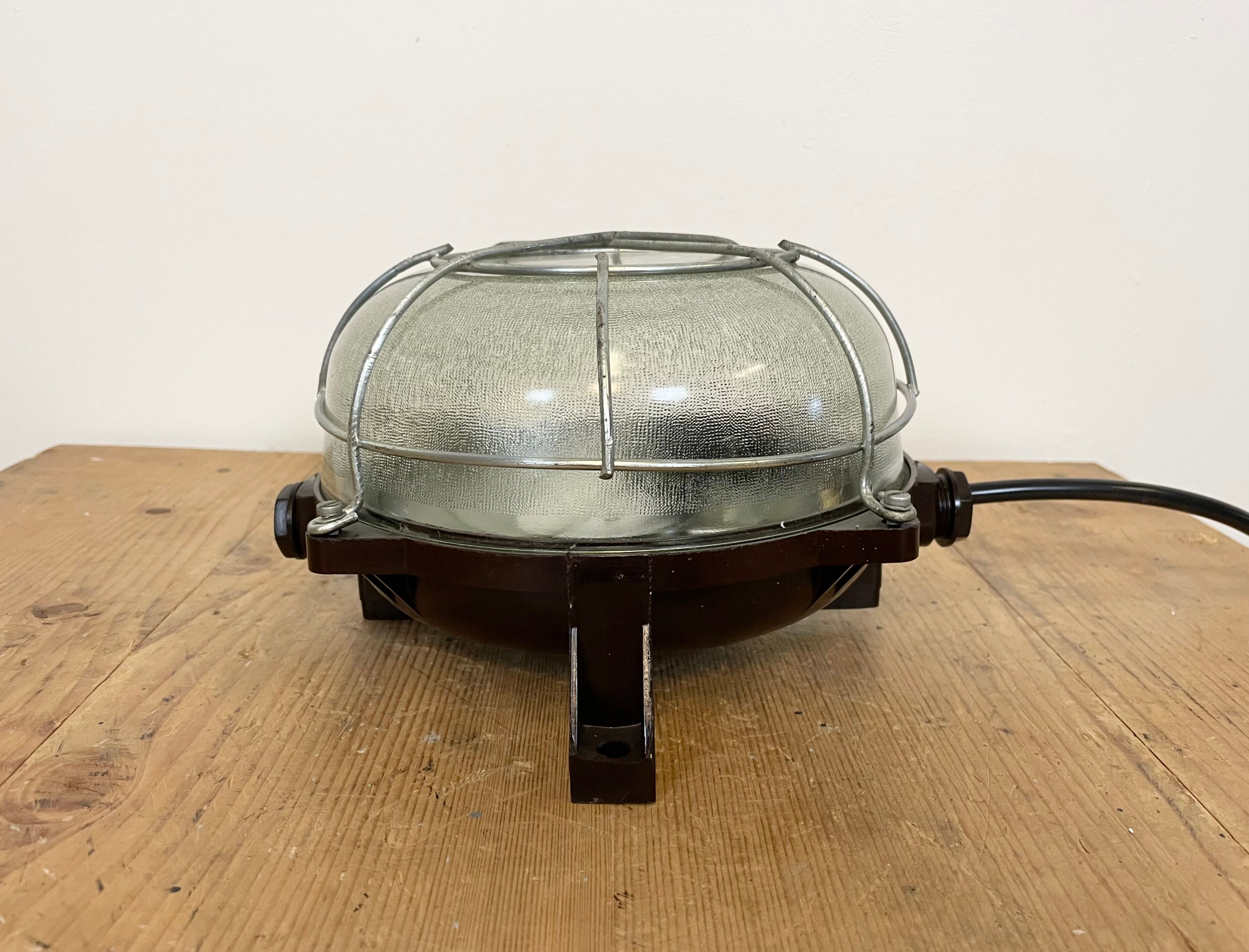Brown Industrial Bakelite Wall or Ceiling Light, 1970s