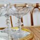 Lot de 8 coupes à champagne en verre soufflé ciselé