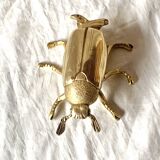 Vintage golden brass scarab