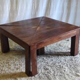 Triangular solid wood coffee table