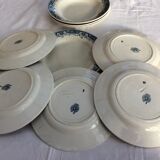 Set of 6 old flat plates and 3 hollow StAmand & Hamage Model "MOROCCO"
