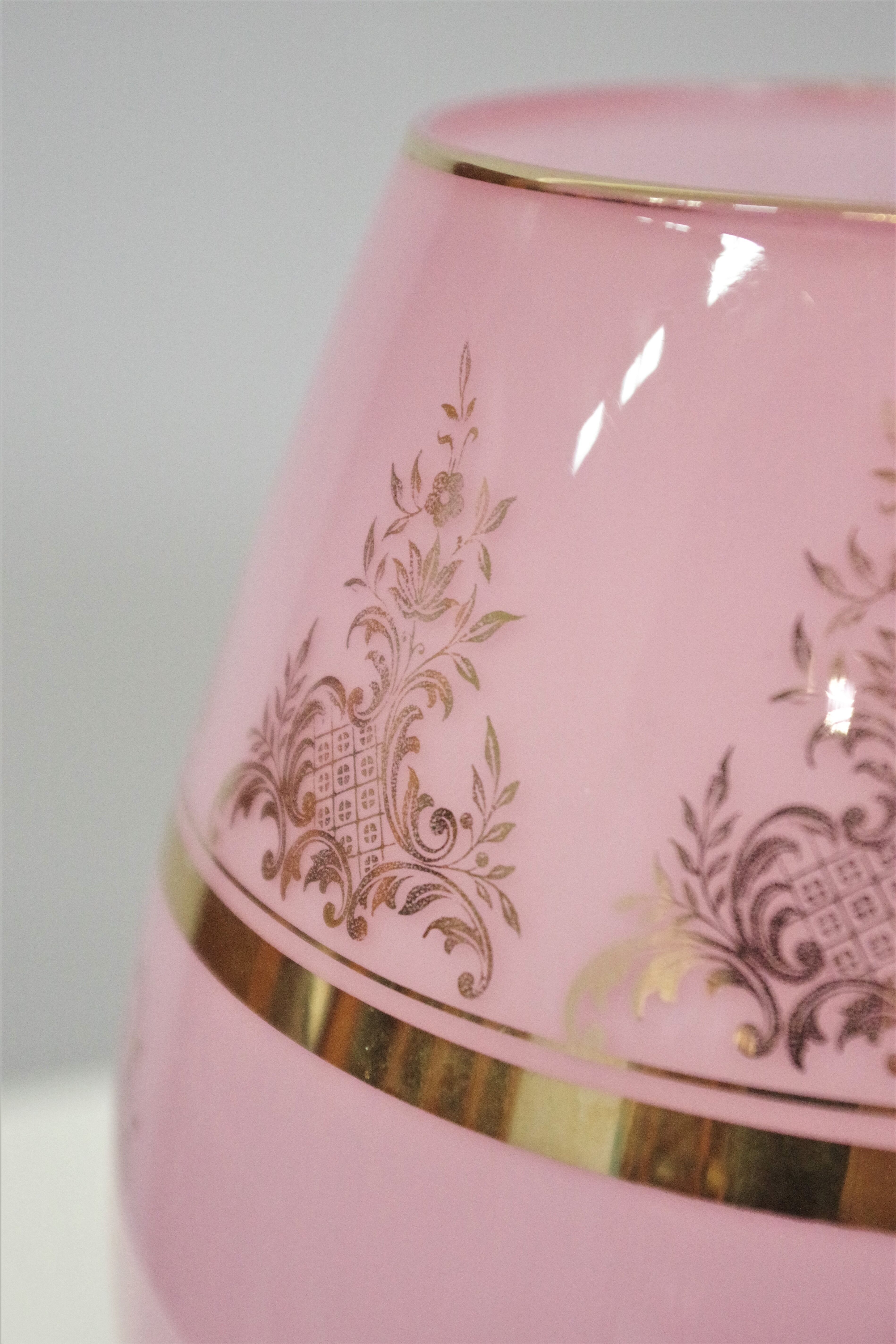 Hand-decorated glass French vase