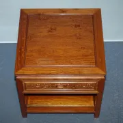Vintage Oriental Teak Bedside Table with Drawer and Shelf, China