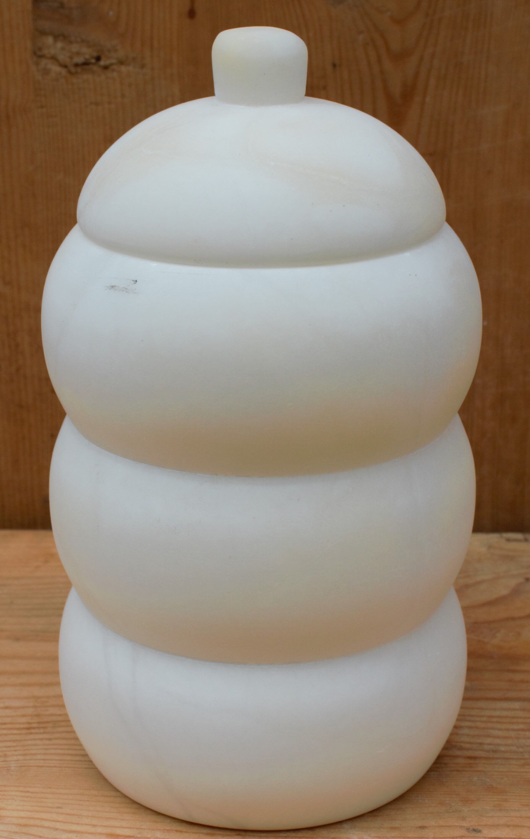 Old white marble pot