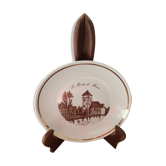Decorative gold porcelain collection plate with fine gold Traditions of the Perigord
