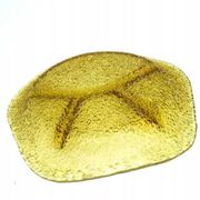 Appetizer platter, mid-century modern, yellow glass, design by J. Drost, Ząbkowice, Poland, 1970s