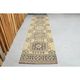 1970s Vintage Turkish Hand-Knotted Wool Cotton Orange Runner Rug 85x352