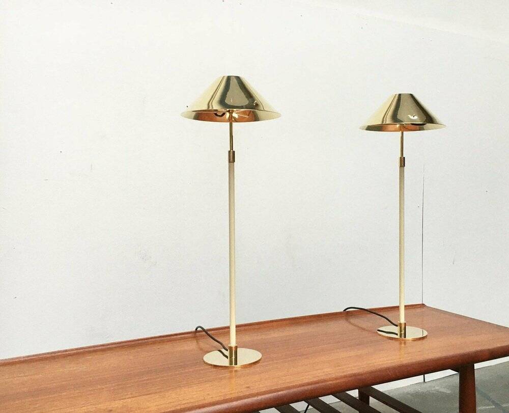 Hollywood Regency mid-century brass table lamps, 1960s, set of 2