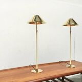 Hollywood Regency mid-century brass table lamps, 1960s, set of 2