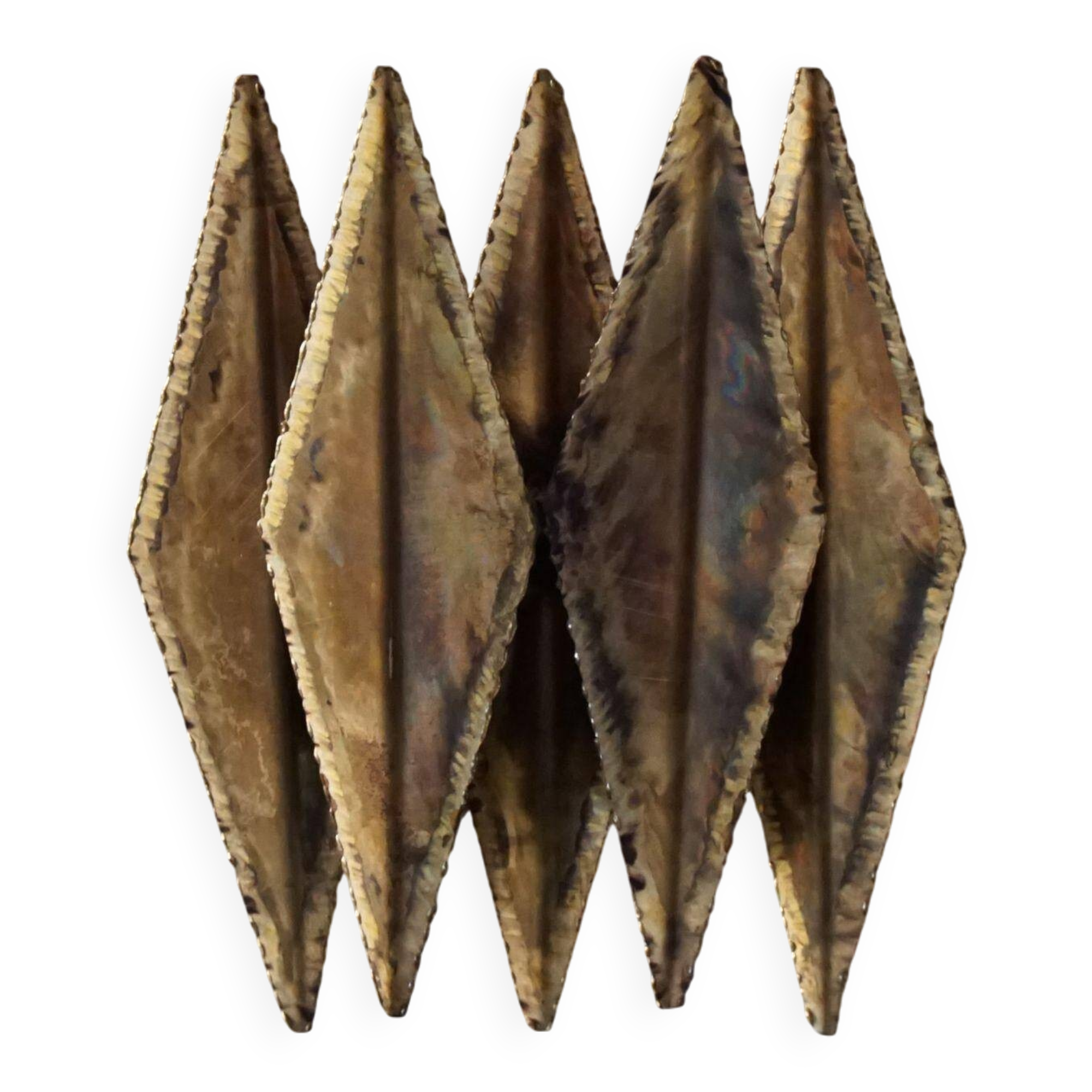 Brutalist wall lamp in brass by Svend Aage Holm Sørensen, 1960s.