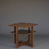 Dutch Modernist Hague School Oak Side Table. 1930s