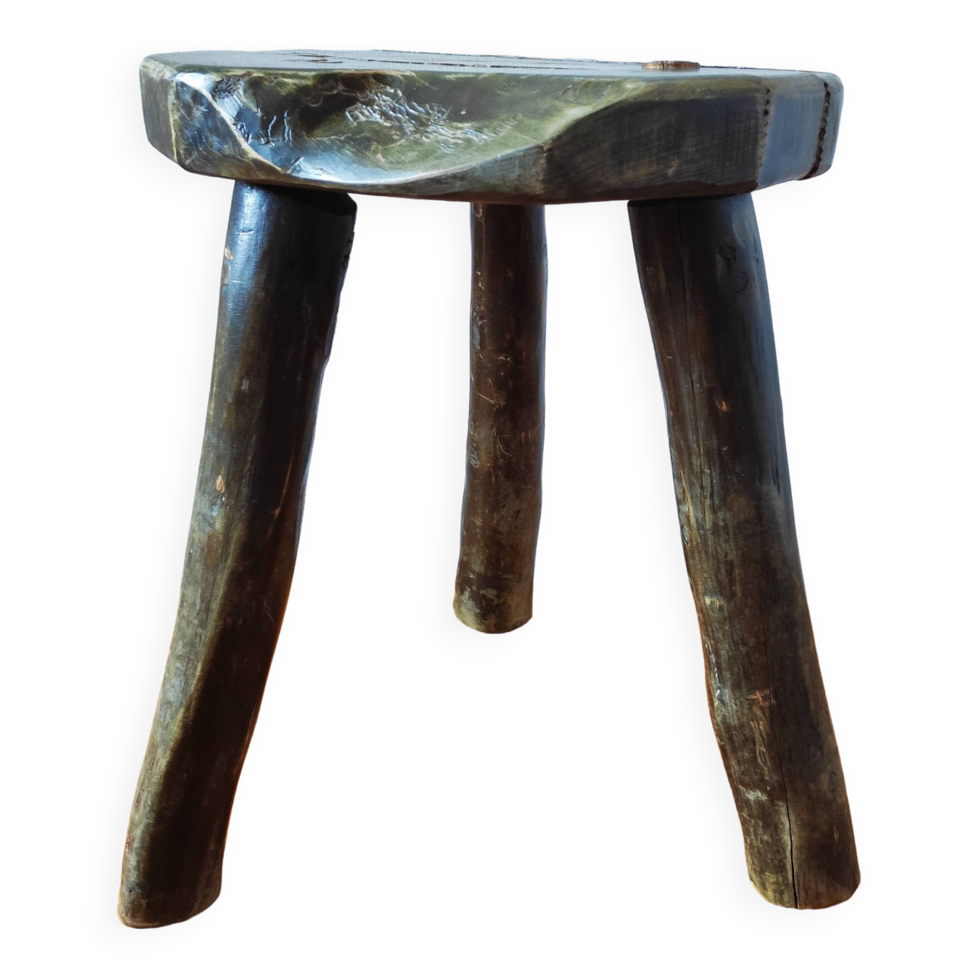 Tripod stool Brutalist Folk art