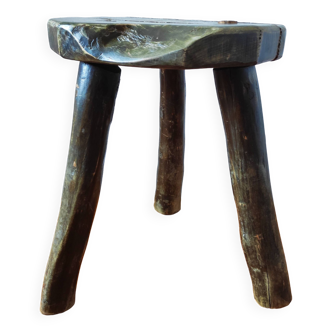 Tripod stool Brutalist Folk art
