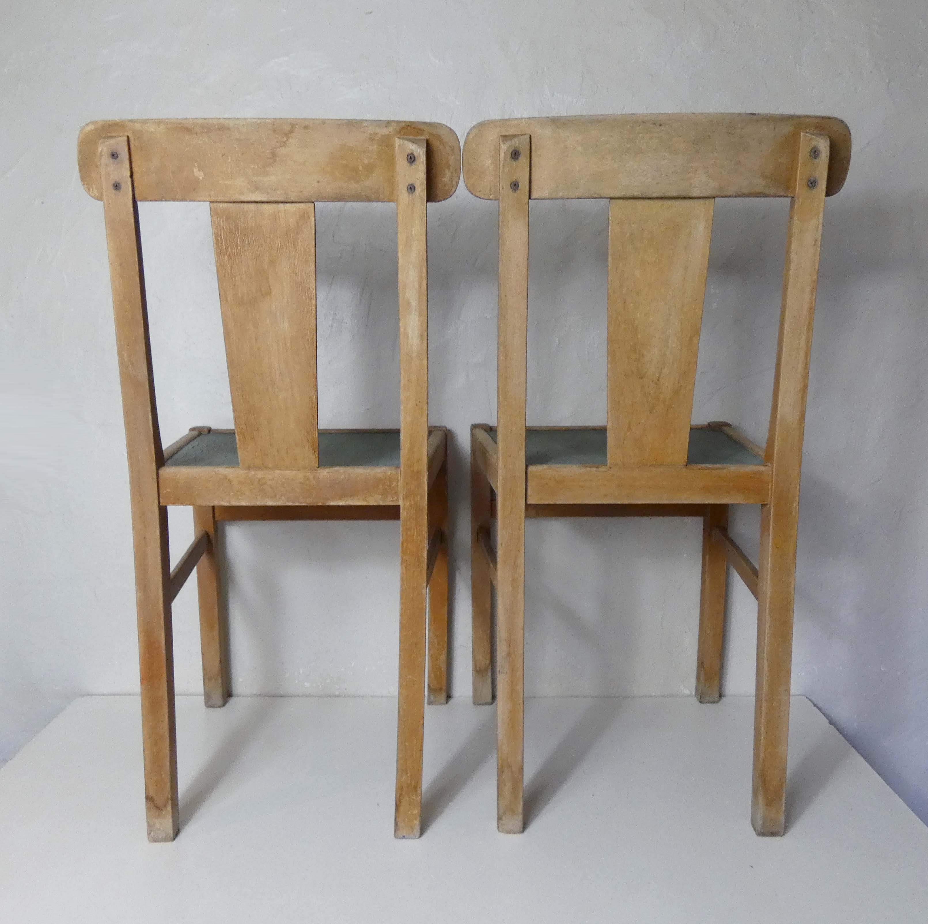 2 vintage wooden farmhouse chairs