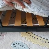 Scalable wrought iron bed with mattress