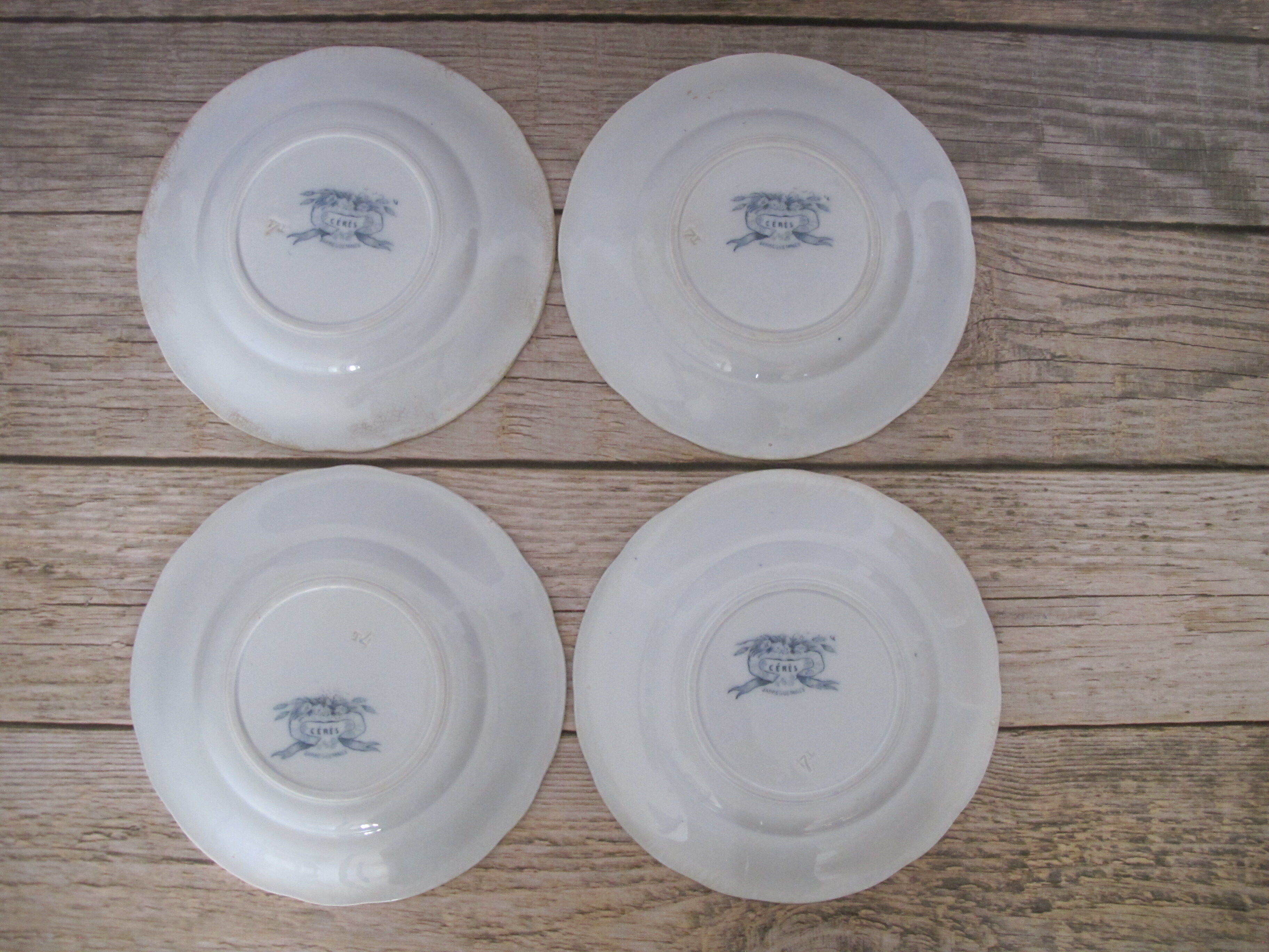 4 plates of Sarreguemines, model "Ceres"