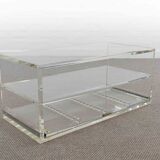 Acrylic coffee table with drawer, plexiglass lucite