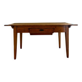 Table de ferme ancienne en chêne massif avec tiroir