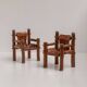 Brutalist Armchairs in Saddle Leather, Hungary, 1970s