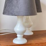 Pair of Vintage Alabaster Stone Lamps