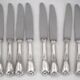 Christofle Marly, 8 dessert knives, for dessert and cheese, silver-plated metal, 19.5cm.
