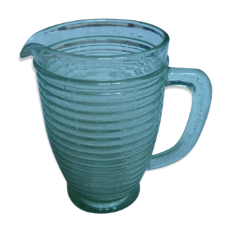 Glass pitcher mold and streak Green