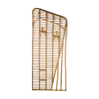 Coat rack Louis Sognot bamboo and rattan