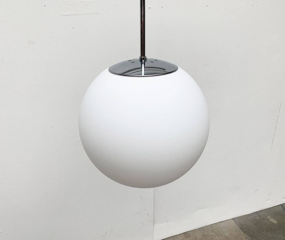 Vintage glass ball pendant lamp in German space style by Limburg.