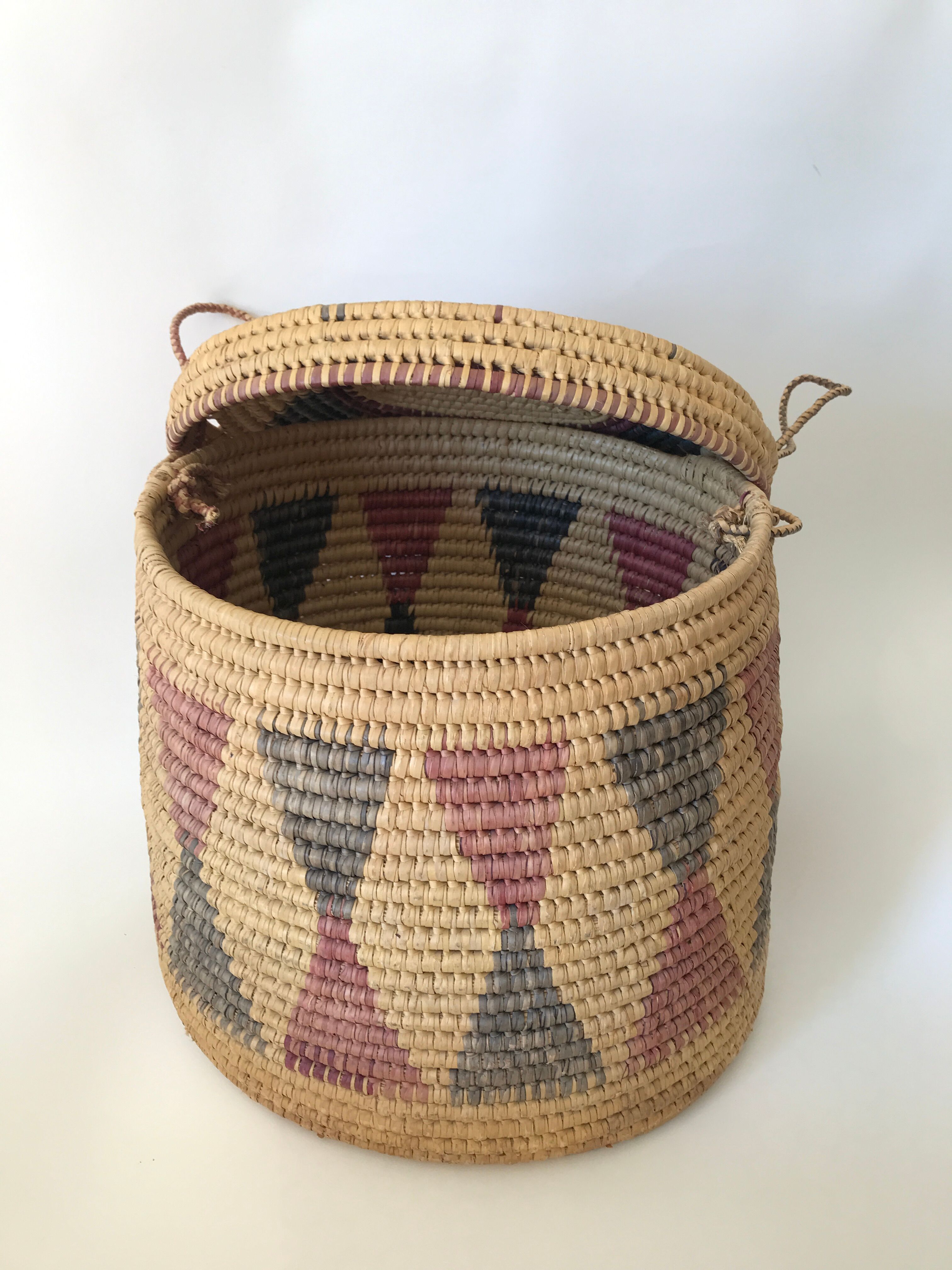 Wicker covered basket