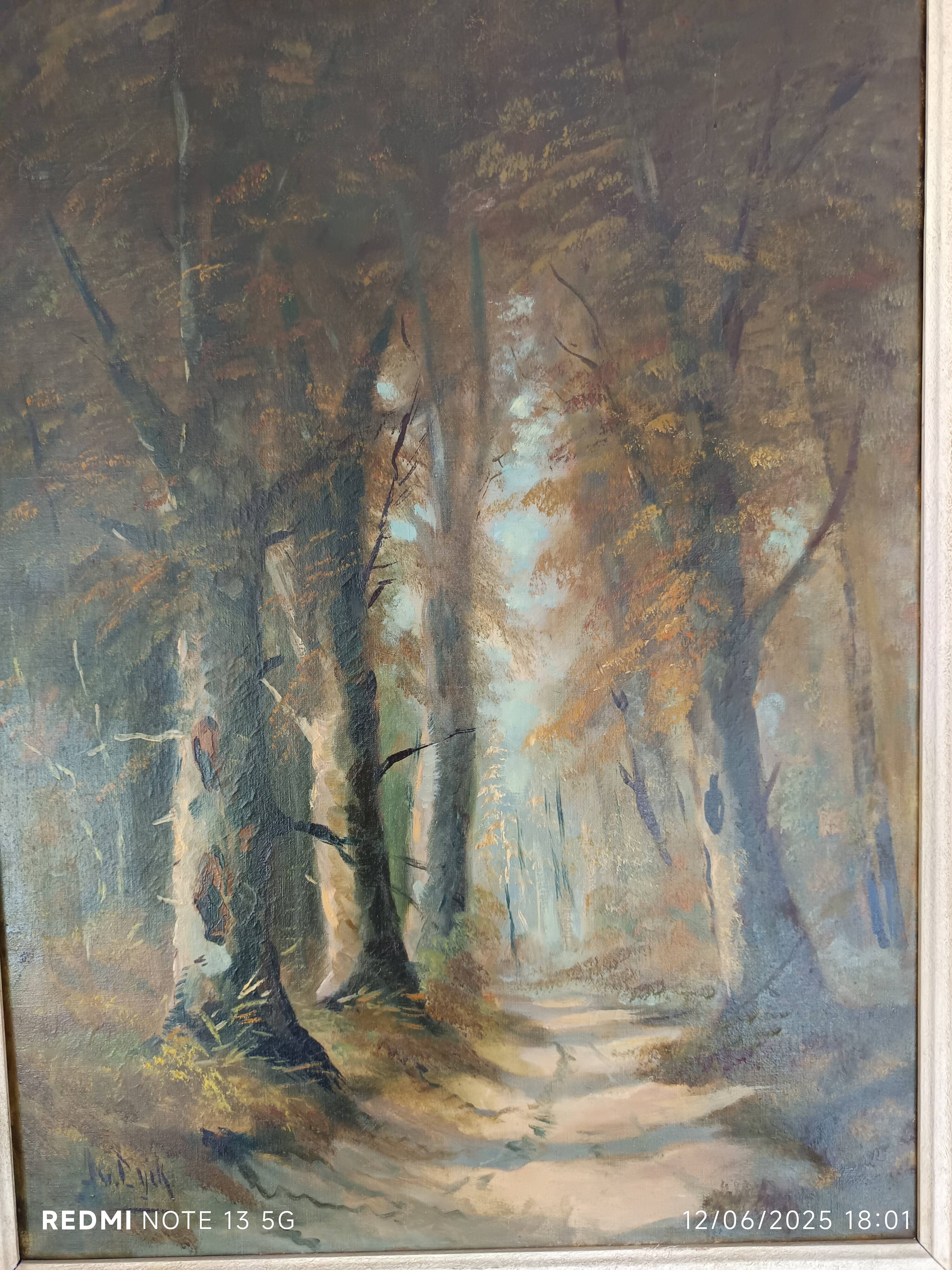 Oil on canvas Undergrowth signed Adolf Philippus Van Dijk (1859-1924)