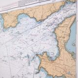 Carte marine pointe de la Bretagne 119x86cm
