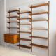 Large modular teak wall system by Kai Kristiansen, Denmark, 1960s