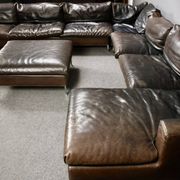 GIGANTIC MODULAR LEATHER SOFA FOR 12 PEOPLE.