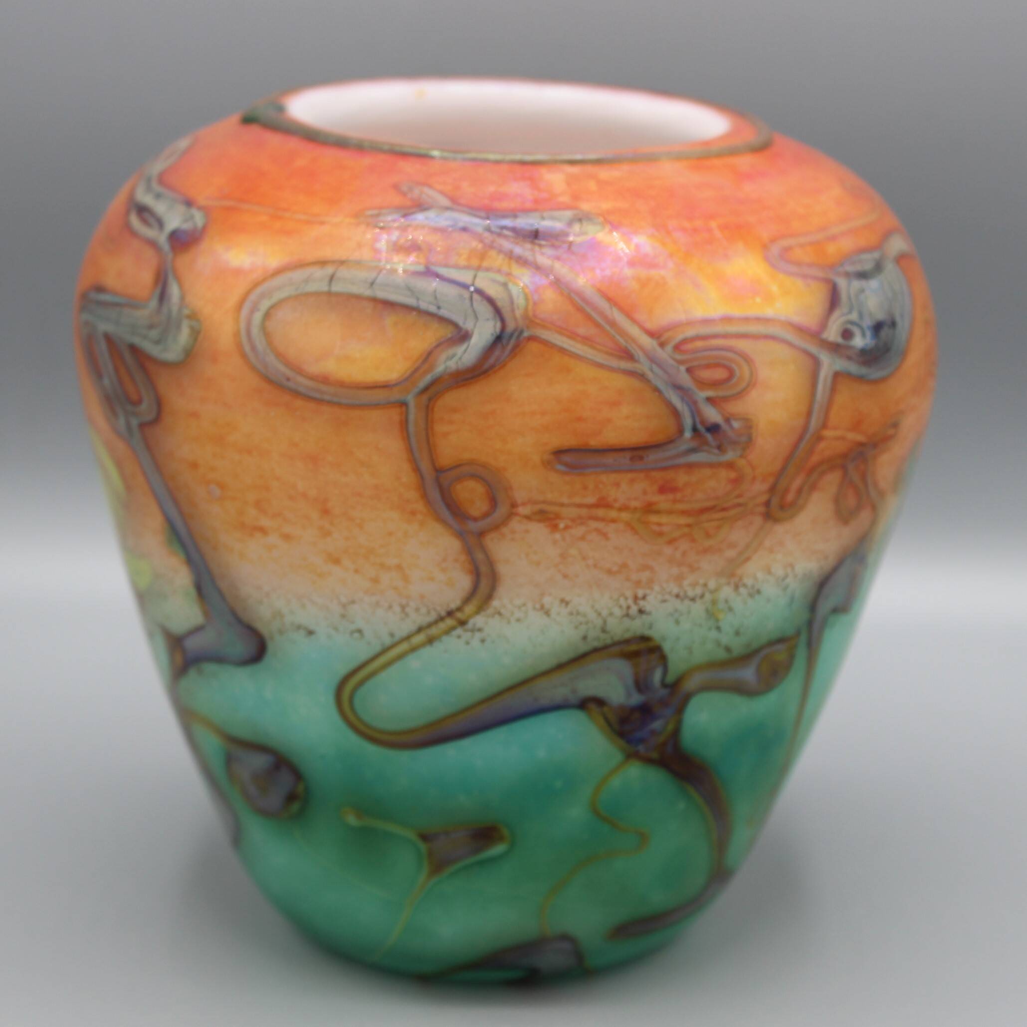 vase en pate verre signe bernard aconito