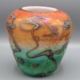 vase en pate verre signe bernard aconito