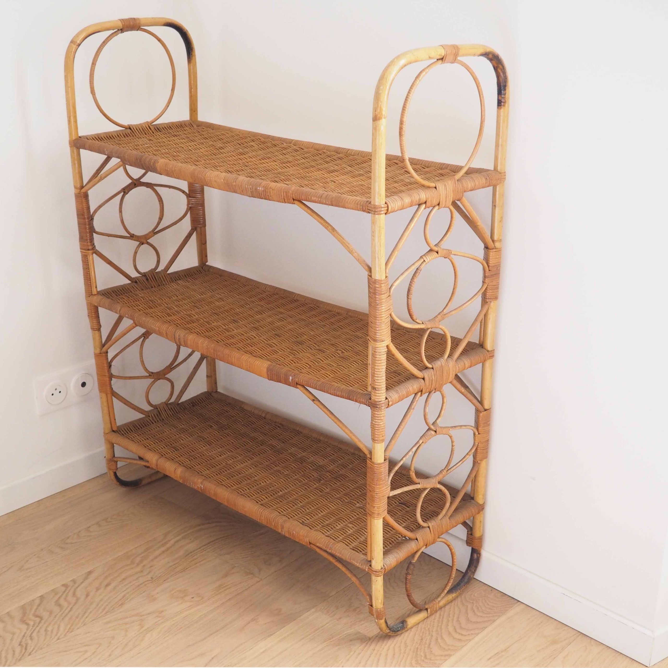 Rattan bookcase