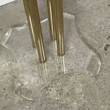 Coat rack with 4 hooks in gold metal and altuglass