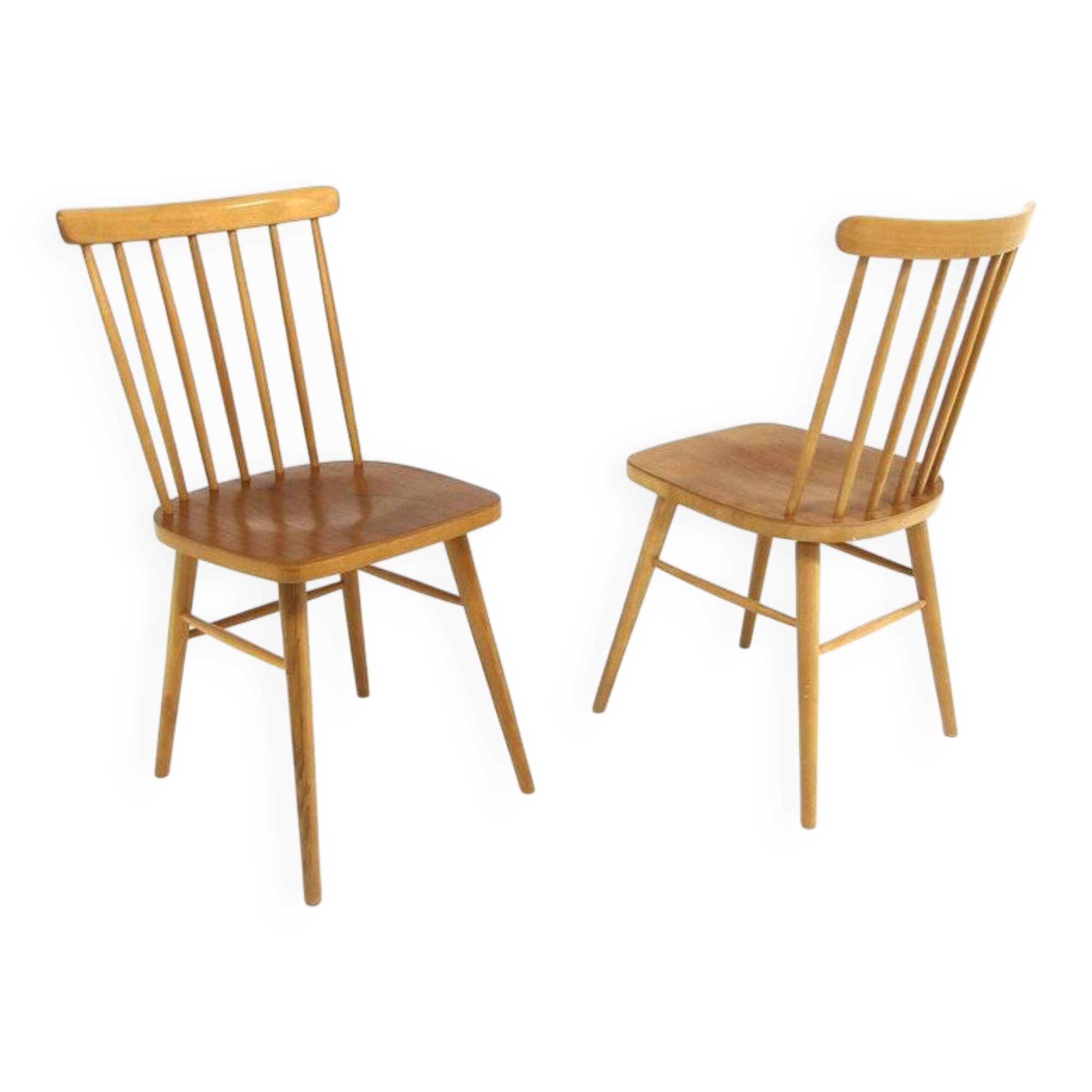 Set of 2 Scandinavian "Pinnstol" chairs in teak, NESTO, Sweden, 1960.