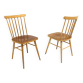 2 chaises scandinaves "Pinnstol" en teck, Nesto, Suède 1960