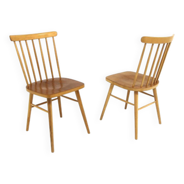 Set of 2 Scandinavian "Pinnstol" chairs in teak, NESTO, Sweden, 1960.