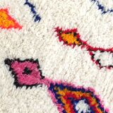 Moroccan Berber carpet Azilal ecru with colorful patterns 283x184cm