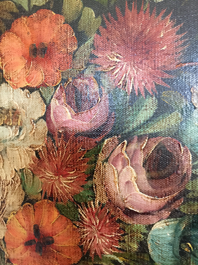 Oil on canvas flower bouquet