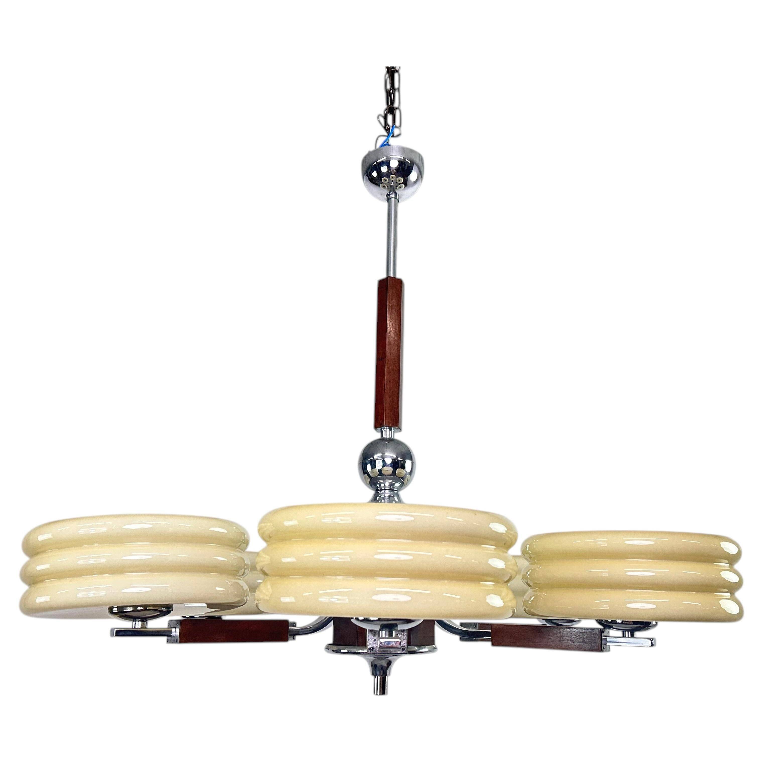 Great Art Deco chandelier attributed to Adolf Loos.