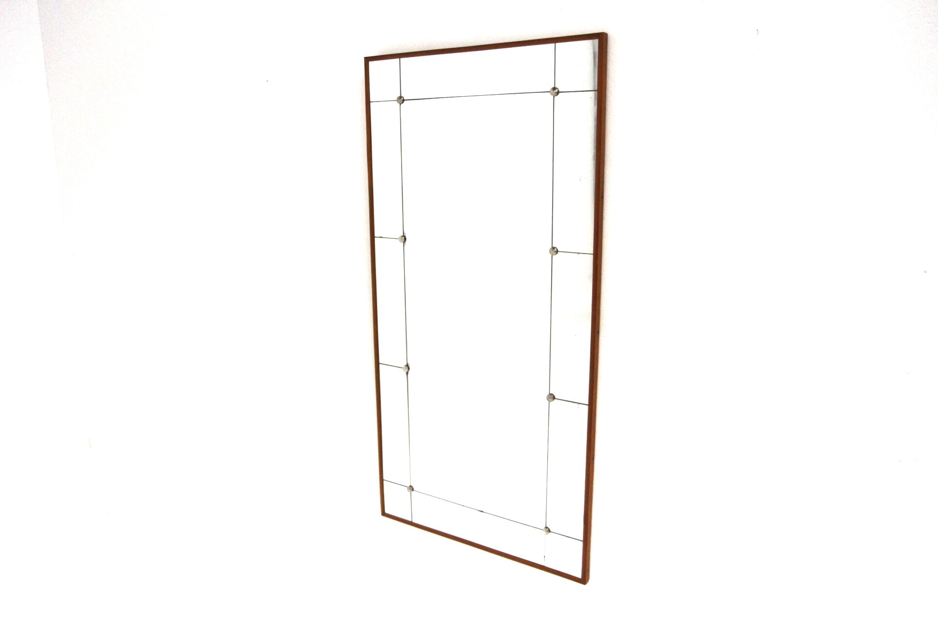 Scandinavian beech mirror, 103x52cm, Sweden, 1960